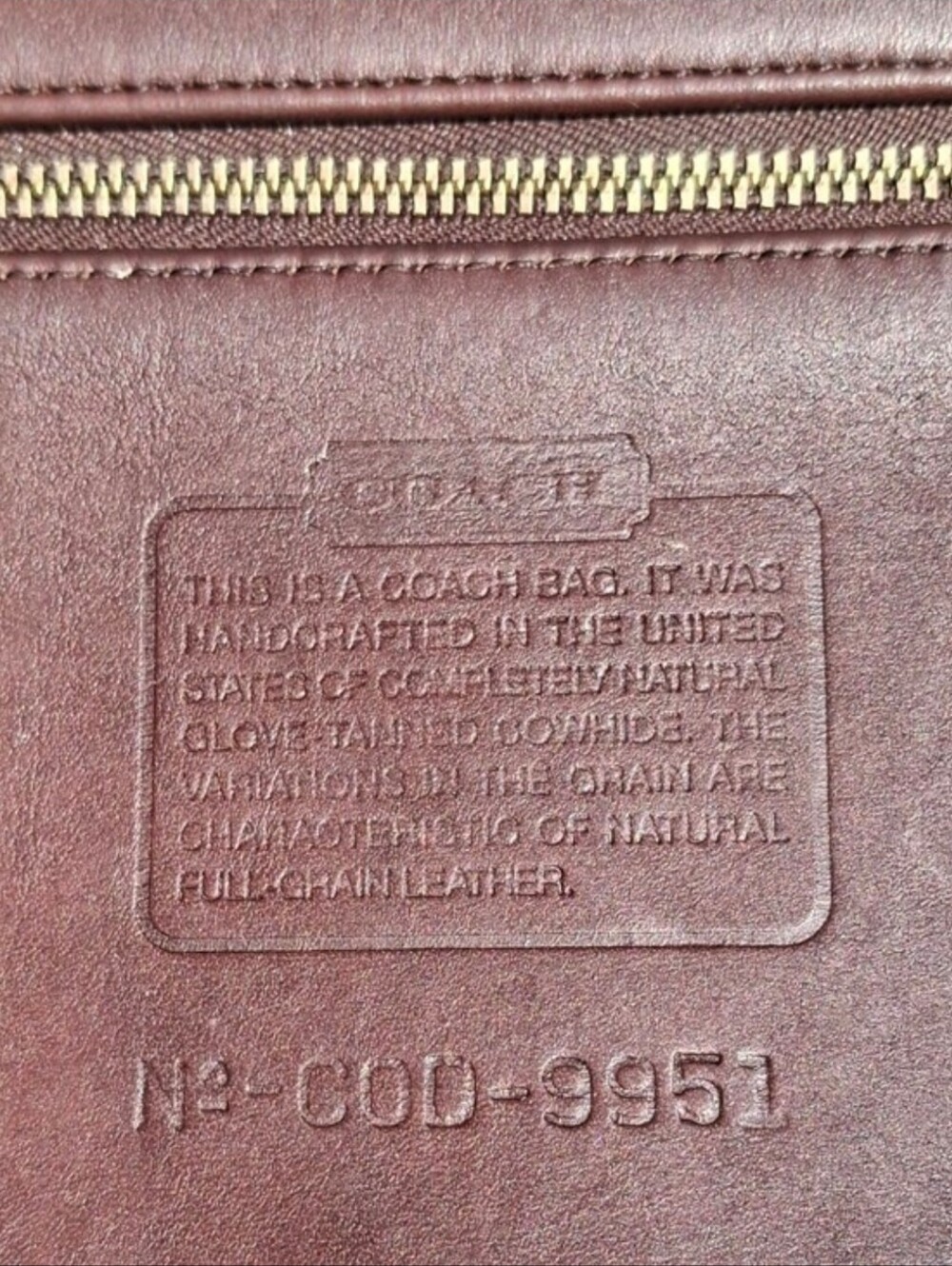 Vintage 2000 Coach Mahogany Glove Tanned Leather Patricia's Legacy Bag #9951 - Picture 15 of 16